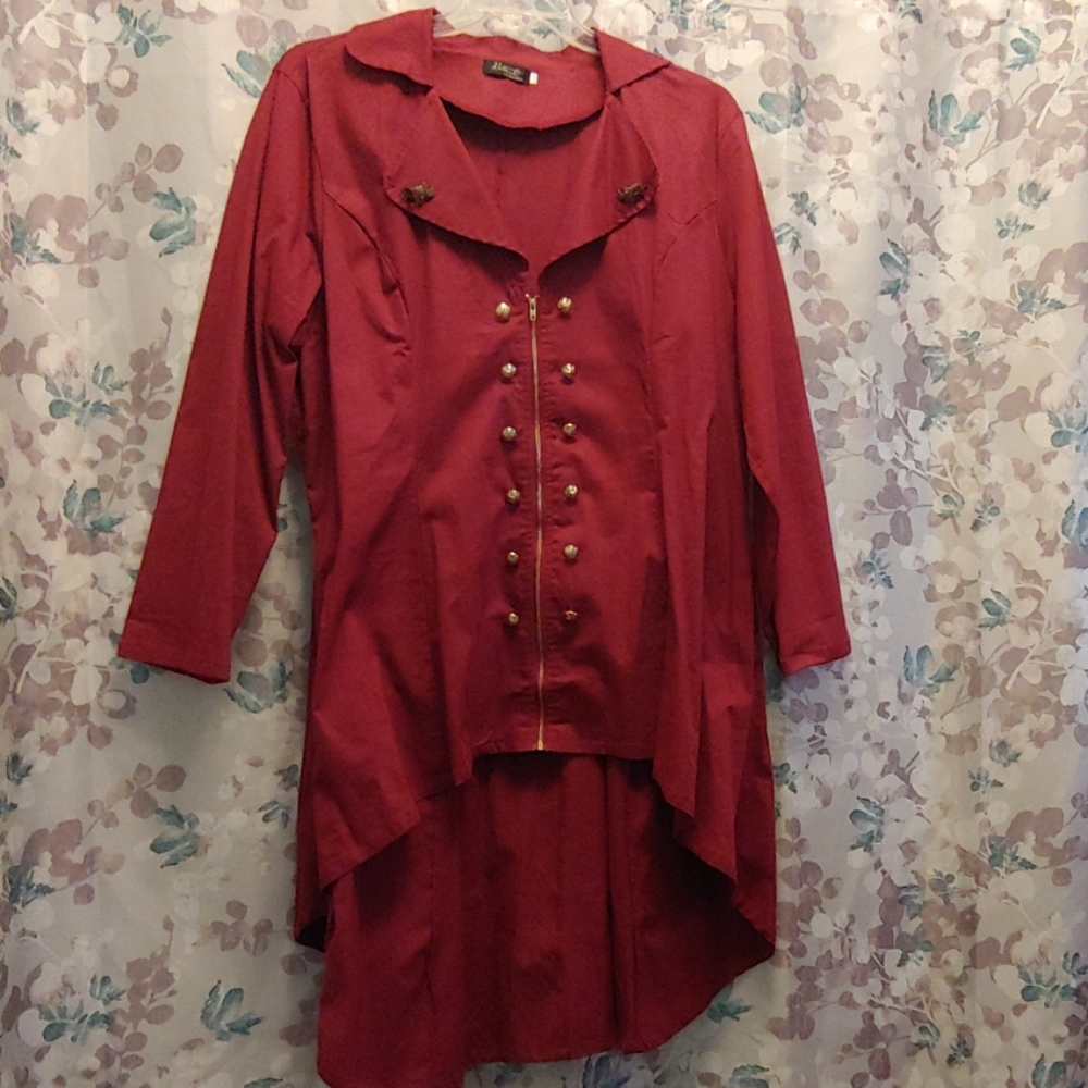 Steampunk jacket shirt high / low